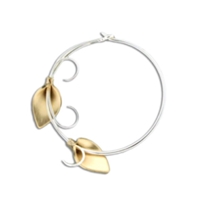 "Lily Vine" Hoop Earrings-Sterling Silver & Gold Filled
