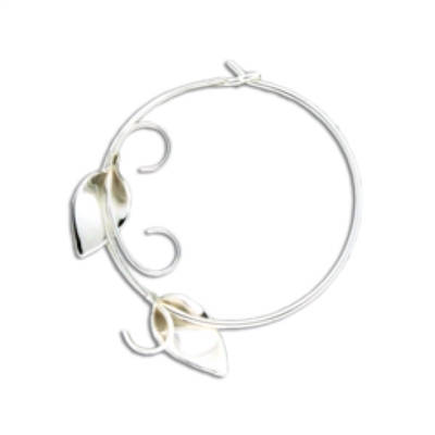 "Lily Vine" Hoop Earrings-Sterling Silver