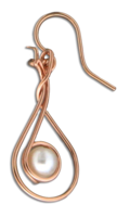"Hanging Pearl" Earrings- Rose Gold Fill