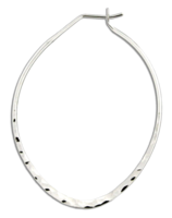 Hammered Oval Hoop Earring