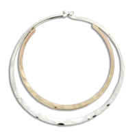 Hammered Double Hoop Earring