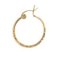 Hammered Hollow Hoop Earring