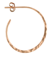 Hammered Post Hoop Earring-Rose Gold Filled