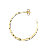 Hammered Post Hoop Earring