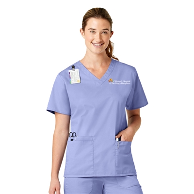 WonderWORK 101 : Women's V-Neck Solid Scrub Top for CHKD