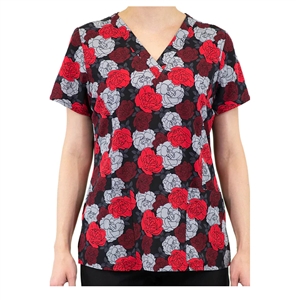 MAEVN 1767-NBM - Women's Night Blooming Print Scrub Top