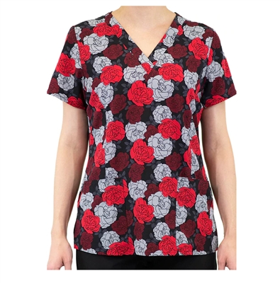 MAEVN 1767-NBM - Women's Night Blooming Print Scrub Top