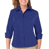 Blue Generation 6218 - LADIES EASY CARE 3/4 SLEEVE STRETCH POPLIN BLOUSE