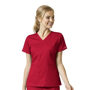 WonderWink PRO 6319 - Women's 4 Pocket V-Neck Solid Scrub Top