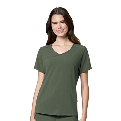 WonderWink RENEW 6334 - Women's Mock Wrap Solid Scrub Top