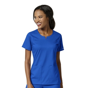 WonderWink PRO 6419 - Women's 4 Pocket Notch Neck Solid Scrub Top