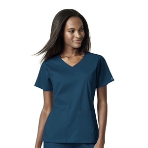 WonderWink PRO 6519 - Women's 4 Pocket Mock Wrap Solid Scrub Top