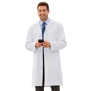 White Swan Meta 762 - 40" Men's Knot Button iPad Labcoat