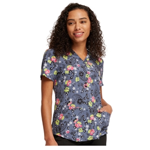 Cherokee CK662- Women's V-Neck Print Scrub Top