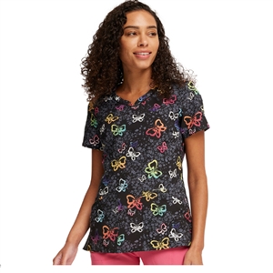 Cherokee CK678- Women's V-Neck Print Scrub Top