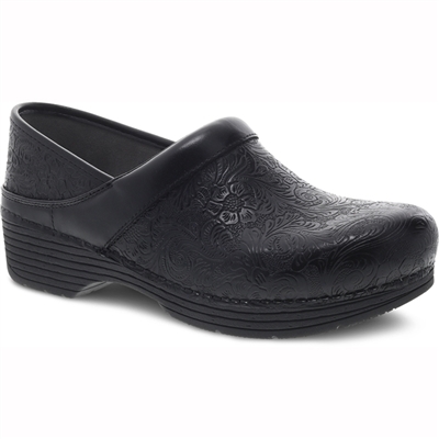 Dansko - Women's LT PRO Black Floral Tooled Leather