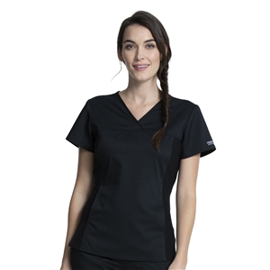 Cherokee WW2875 - Women's V-Neck Knit Panel Scrub Top