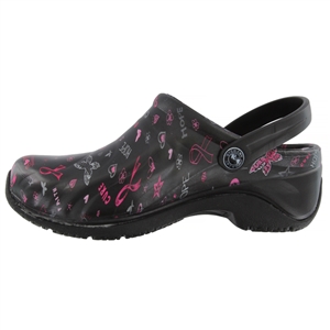 Anywear by Cherokee Women's Zone Convertible Clog in pattern LHOP - Love / Hope / Cure