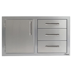 ALFRESCO 32" Combo Door on Left and Triple Drawers (AXE-DDC-L-SC)