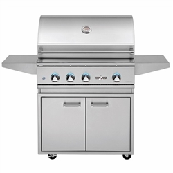 DELTA HEAT 32" Cart Grill with 3 SS Burners and Rot (DHBQ32R-D-CART)