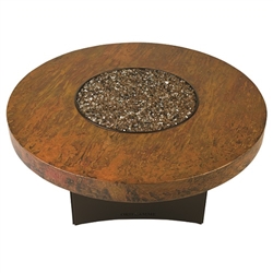 ORIFLAMME Natural Hammered Copper 48" Round Fire Table