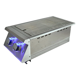 RCS Premier-Series Lighted Double Side Burner with Two 12,000 BTU Burners (RJCSSBL)