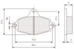 BRAKE PAD SET (2) FOR CRG, COMPOUND: RACING CARBON 222