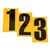 BLACK  ADHESIVE  NUMBER,  WITH YELLOW BACKGROUND