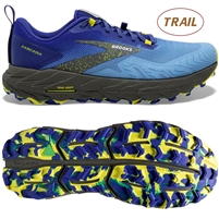 Brooks Cascadia 17 Men's Trail Running Shoe. (Blue/Surf the Web/Sulphur)