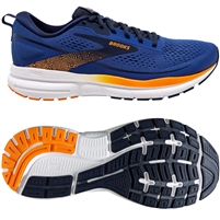 Brooks Trace 3 Men's Road Running Shoe. (Blue/Peacoat/Orange)