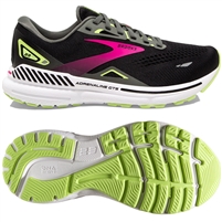 Brooks Adrenaline GTS 23 Women's Road Running Shoe. (Black/Gunmetal/Sharp Green)