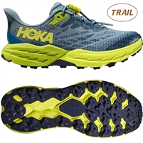 Hoka Speedgoat 5 Junior Road Running Shoe. (Stone Blue/Dark Citron)