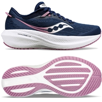 Saucony Triumph 21 Women's Road Running Shoe. (Navy/Orchid)