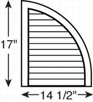 14-1/2 inch Open Louver Quarter Round Arch Top