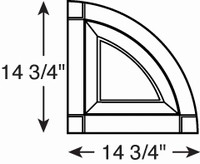 14-3/4 inch Raised Panel Quarter Round Arch Top