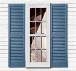 12" Girardin 2-pack Polymer Vinyl Closed Louver Straight Top Exterior Louver Shutter