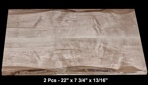 Book-Matched Hard Maple - 2 Pcs - 22" x 7 3/4" x 13/16" - $55.00