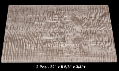 Book-Matched Curly Maple - 2 Pcs - 22" x 8 5/8" x 3/4"+ - $180.00
