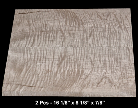 Book-Matched Curly Maple - 2 Pcs - 16 1/8" x 8 1/8" x 7/8" - $95.00