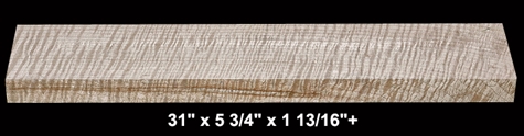 Quarter-Sawn Curly Maple Neck Blank - 31" x 5 3/4" x 1 13/16"+ - $80.00