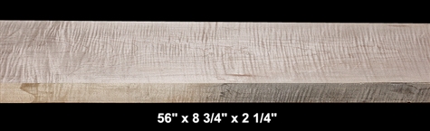Thick Curly Maple - 56" x 8 3/4" x 2 1/4" - $85.00