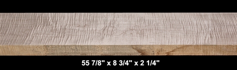 Thick Curly Maple - 55 7/8" x 8 3/4" x 2 1/4" - $140.00