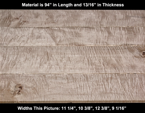 Natural Stained Curly Maple Set - 7 Pcs - See Photos for Sizes - $725.00