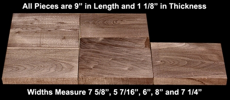 Black Walnut Hobby Pack - 5 Pcs - See Photo for Sizes - $45.00