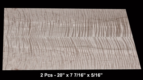 Book-Matched Curly Maple - 2 Pcs - 20" x 7 7/16" x 5/16" - $35.00