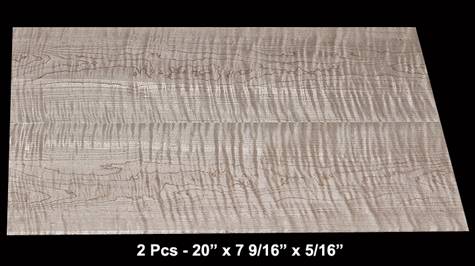 Book-Matched Curly Maple - 2 Pcs - 20" x 7 9/16" x 5/16" - $30.00