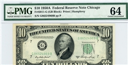 2011-G (GB Block), $10 Federal Reserve Note Chicago, 1950A