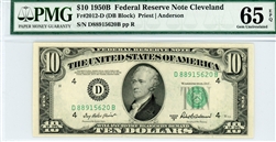 2012-D (DB Block), $10 Federal Reserve Note Cleveland, 1950B