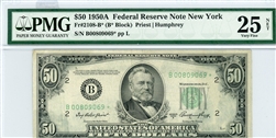 2108-B*, $50 Federal Reserve Note New York, 1950A