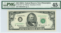 2113-C*, $50 Federal Reserve Note Philadelphia, 1963A